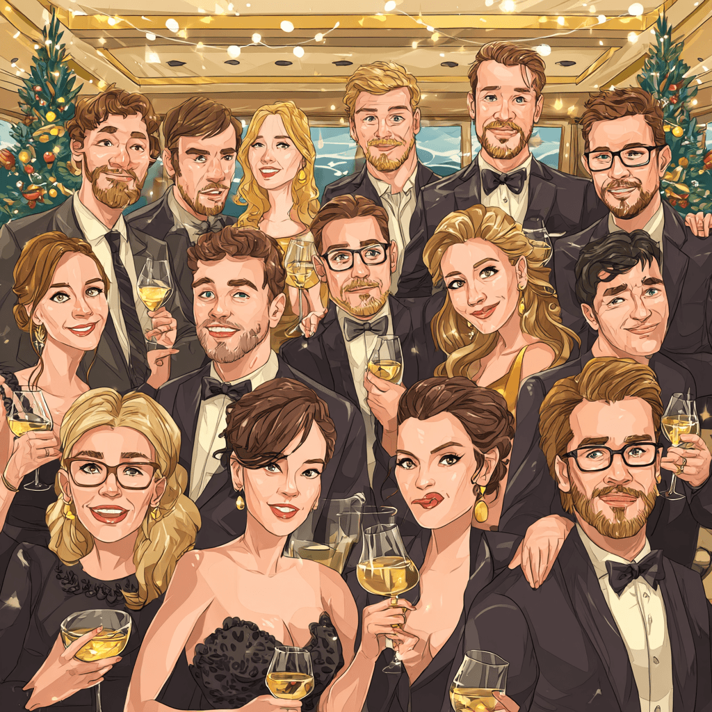 Corporate holiday yacht party
